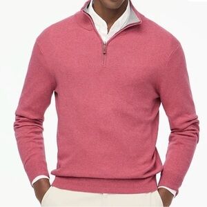 J. Crew Men's Zip-Up Sweater in Pink